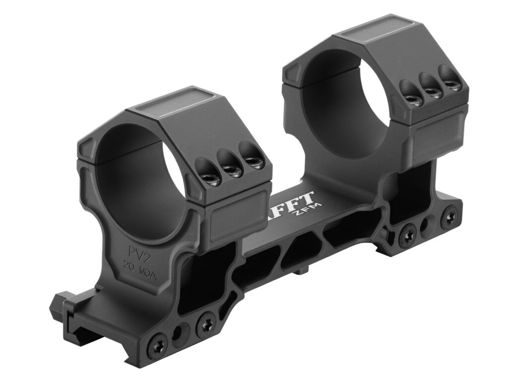 KRAFFT ZFM PV2 Blockmontage 34 mm mit 20 MOA in Schwarz – Detailansicht schräg von hinten rechts