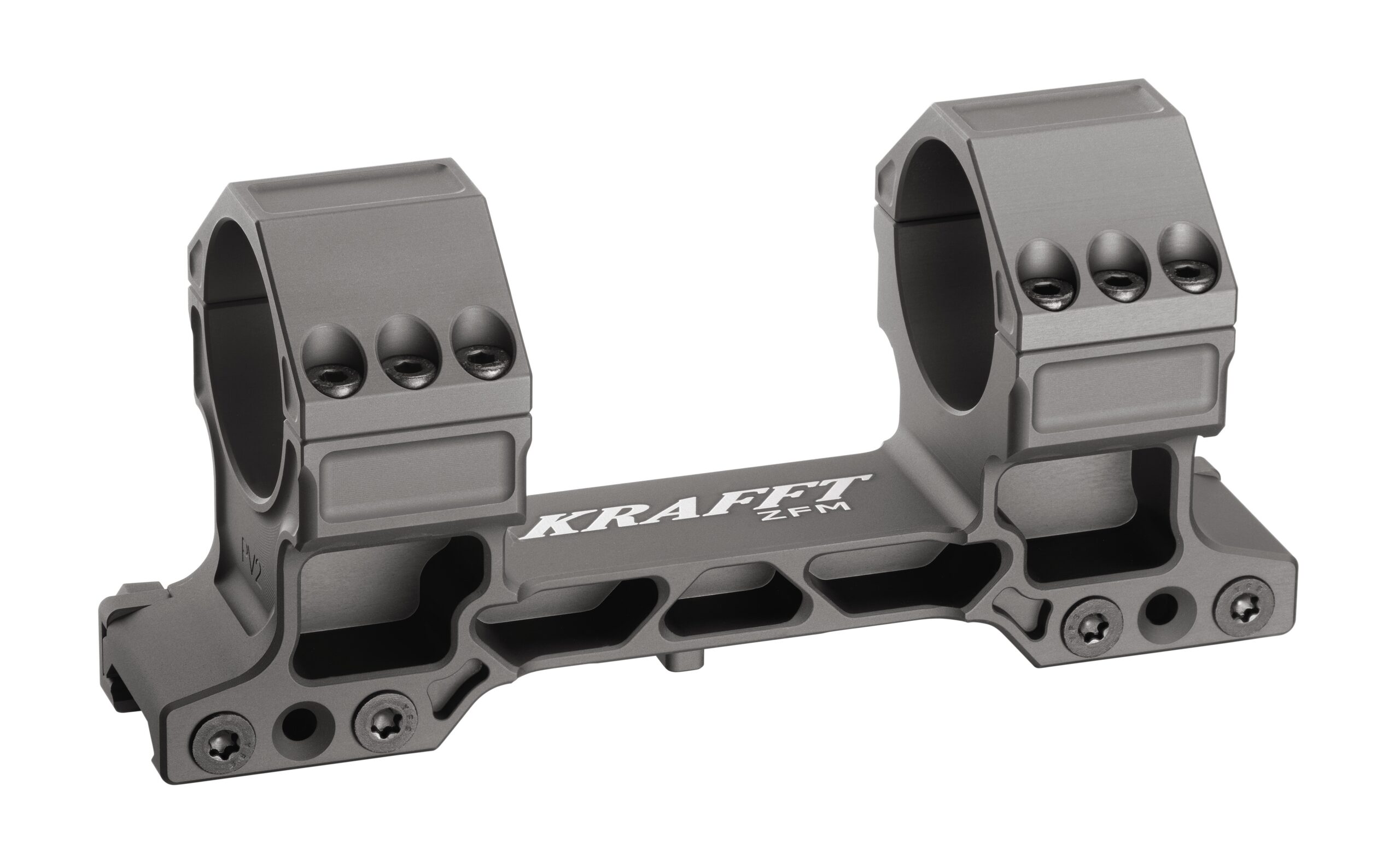 KRAFFT ZFM PV2 Blockmontage 34 mm in Titan-Grau – Ansicht schräg von rechts