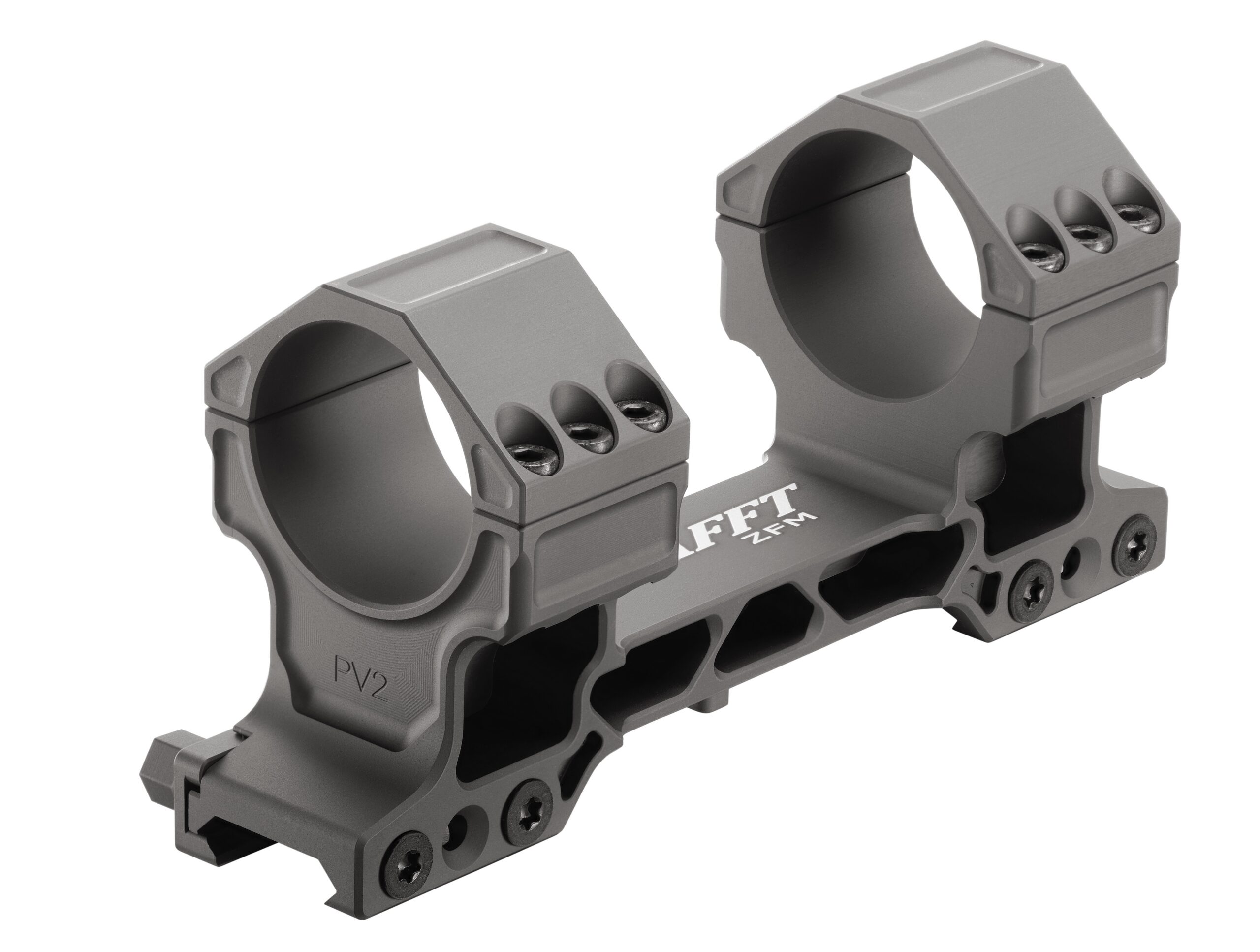 KRAFFT ZFM PV2 Blockmontage 34 mm in Titan-Grau – Detailansicht schräg von hinten