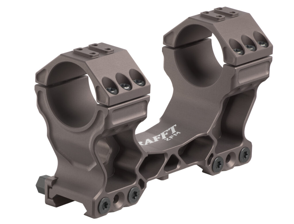 KRAFFT ZFM PV4 Ultraleicht-Blockmontage 30 mm in Titan-Grau – Detailansicht schräg von hinten