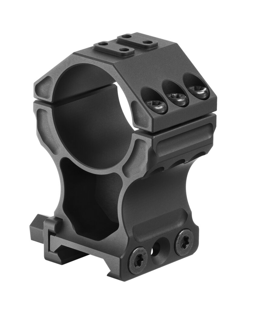 KRAFFT ZFM Montagering 30 mm in Schwarz – Ansicht schräg von vorne links